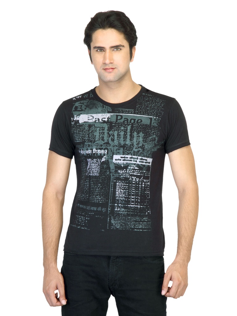 Printed Black T-shirt for Men by Indigo Nation - Casual Comfort