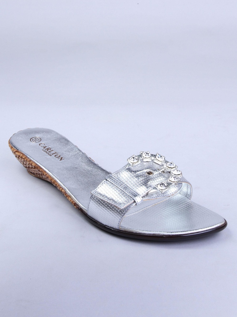 Carlton London Women Silver Wedge Sandal