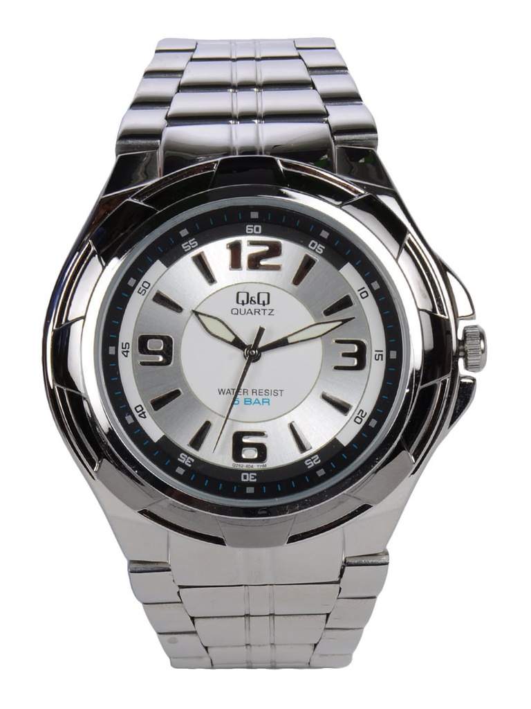 Q&amp;Q Men Silver-Toned Dial Analogue Watch Q252J404Y