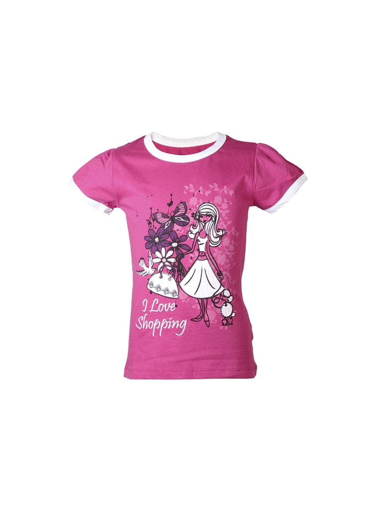 Doodle Girls' Pink "I Love Shopping" Top - Cute and Playful Design