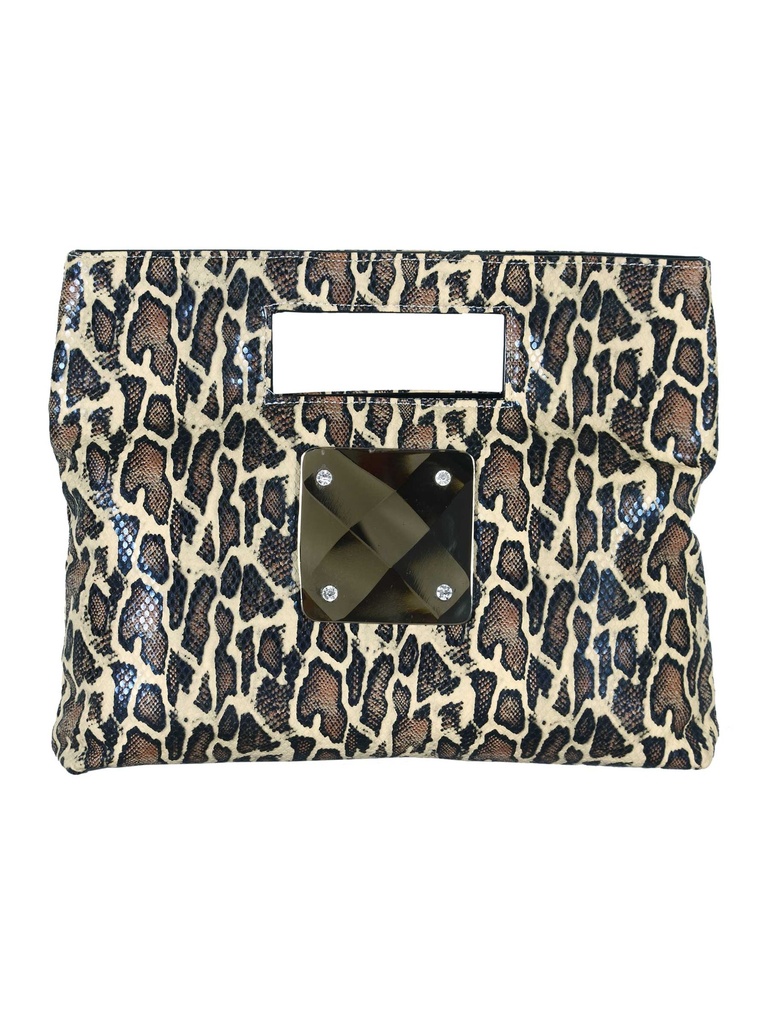 Murcia Women Snake Print Bag Brown Handbags