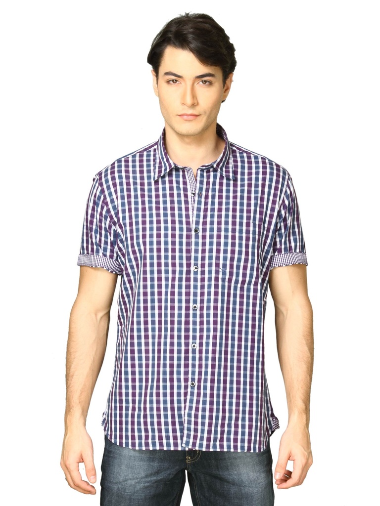 Trendy Purple and White Shirt for Men by Scullers - Modern Look