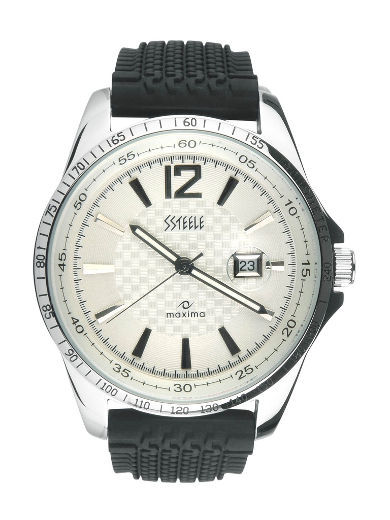 Maxima Men Off White Stainless Steel Watch - Timeless Sophistication