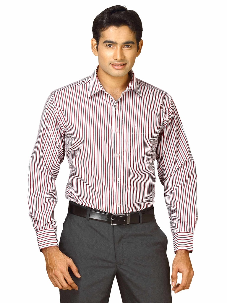 John Miller Men Stripes White Red Shirts