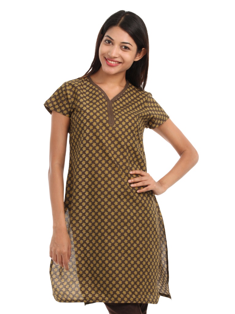Vishudh Women’s Elegant Brown Kurta - Traditional Chic
