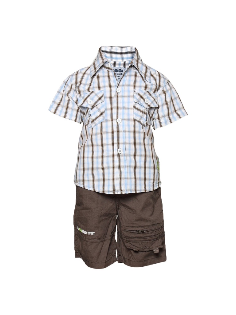 Gini and Jony Boy's Kaleb White Brown Kidswear - Stylish Casual Outfit