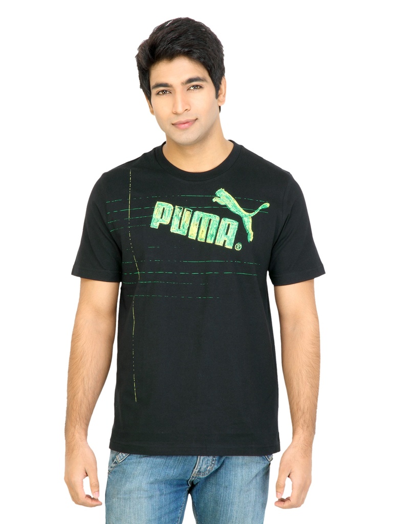 Puma Men Scribble Black Graphic T-shirts - Trendy Casual Look