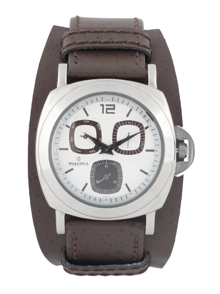 Maxima Men White Dial Analog Chronograph Watch