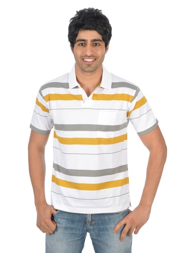 [KG-9694] Classic Polo Men Vulcan White Polo Tshirts