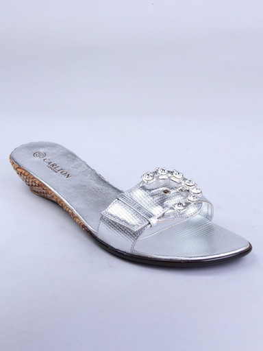 [KG-2618] Carlton London Women Silver Wedge Sandal