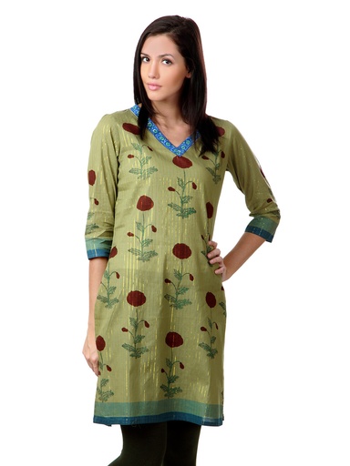[KG-54588] Sushilas Women Printed Green Kurta