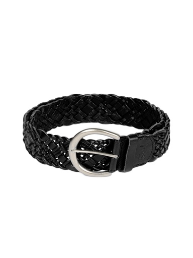 [KG-48123] Fossil Women Black Huarache Weave Belt - Stylish Accessory for Every Outfit