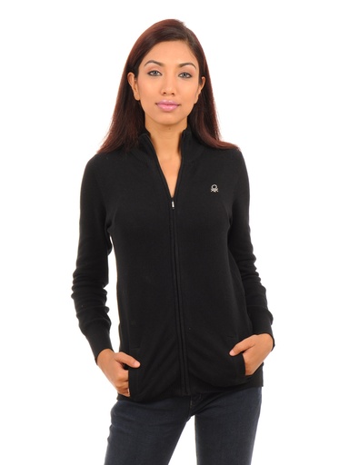 [KG-11385] United Colors Of Benetton Women Light Winter Black Sweatshirts