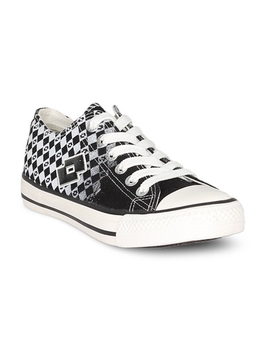 [KG-6425] Lotto Unisex Canvas Black Check Shoe