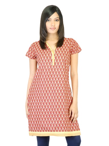 [KG-24406] Vishudh Women Red Printed Kurta
