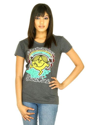 [KG-9835] Trendy Printed Grey T-shirt for Women - Comfortable and Stylish