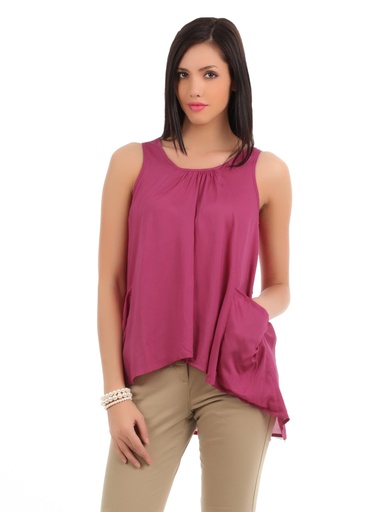 [KG-57100] Elle Women's Dark Pink Top - Chic and Versatile Fashion Staple