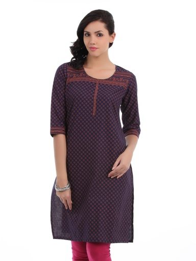 [KG-50325] Aurelia Women Navy Blue Kurta
