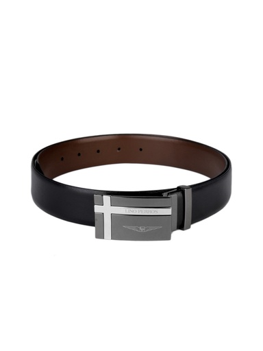 [KG-46072] Classic Black Leather Belt for Men - Stylish and Durable