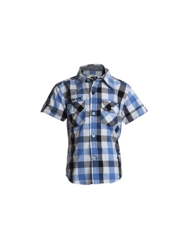 [KG-34036] Classic Check Blue Shirt for Boys by Palm Tree