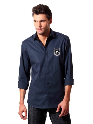 [KG-37812] Stylish Navy Blue Casual Shirt for Men by John Players - Smart Look