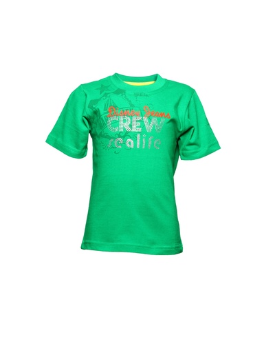 [KG-4729] Disney Kids Boy's Crew Sea Life Sialing Green Teen Kidswear