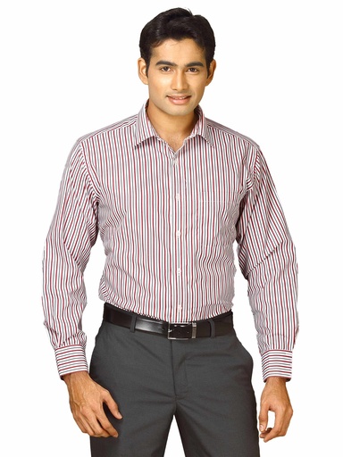 [KG-9452] John Miller Men Stripes White Red Shirts