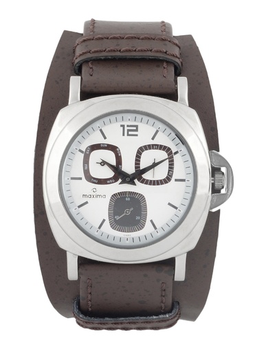 [KG-44970] Maxima Men White Dial Analog Chronograph Watch