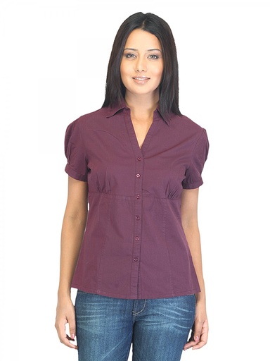 [KG-26960] Vibrant Purple Shirt for Women by Jealous 21 - Eye-catching Design